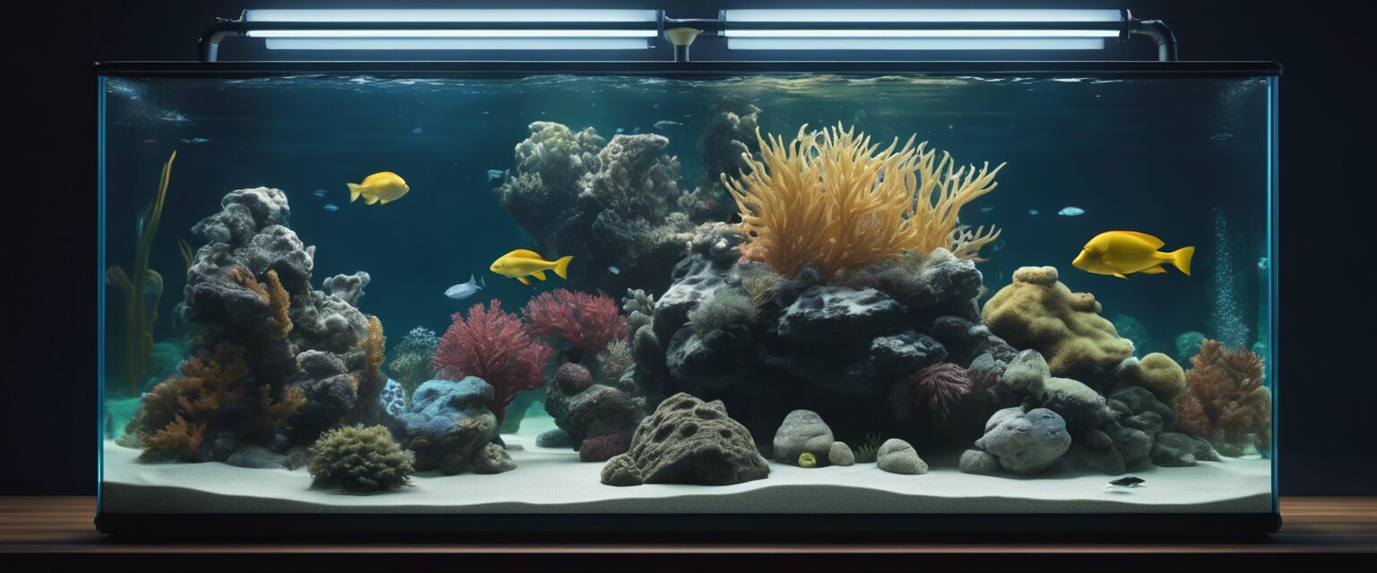 A collection of essential aquarium equipment