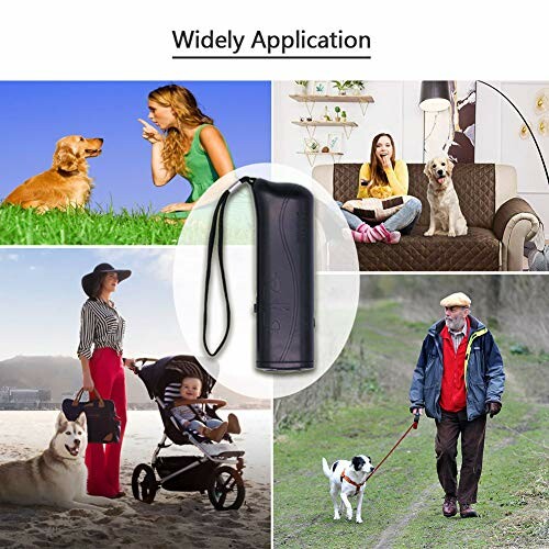 Image showing various uses of a dog training whistle with different people and dogs.