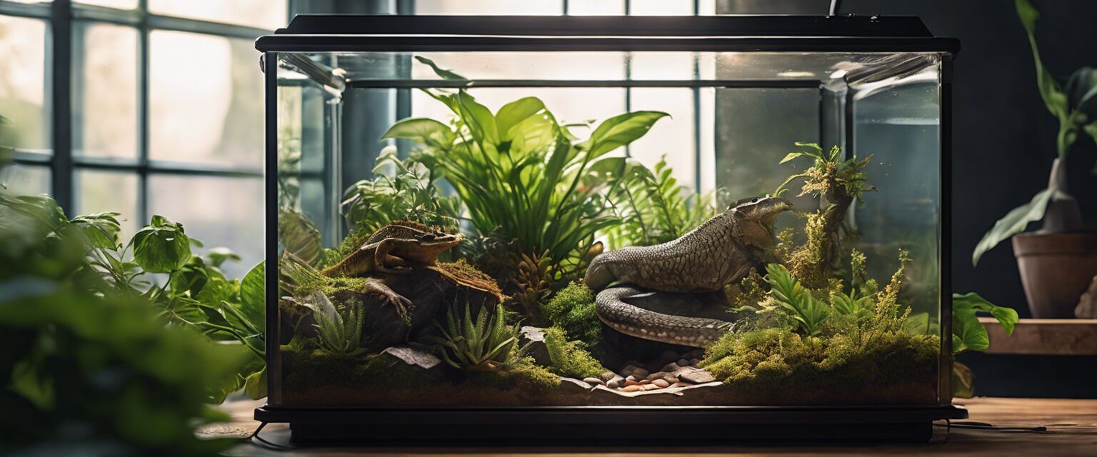 Reptile habitat setup